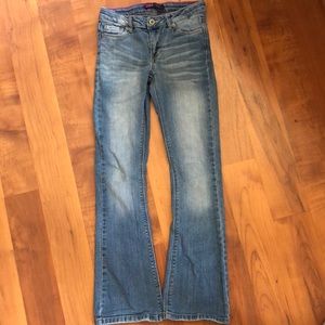 Girls skinny flare jeans